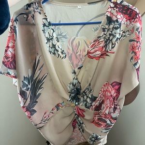 Business casual floral blouse